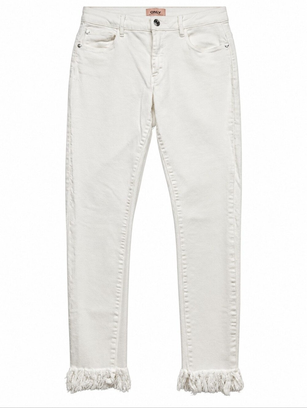 585-ONLY White Frayed Hem Jeans